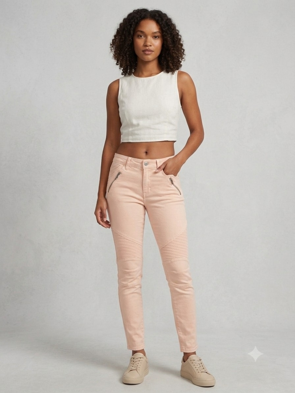 American Eagle Outfitters Women’s Skinny Moto Jeans in Blush